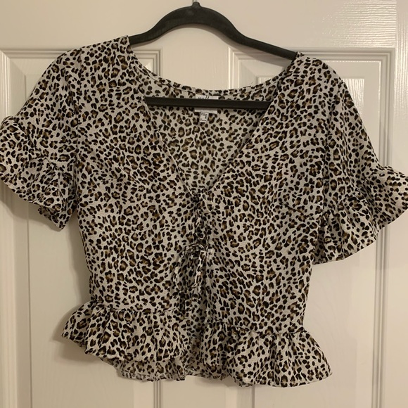 Princess Polly Tops - Princess Polly Arman Leopard Tie Up Top